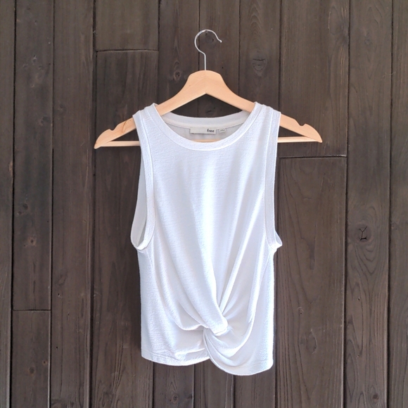 Wilfred Tops - Aritzia Wilfred Free Knotted Waist White Tank Top